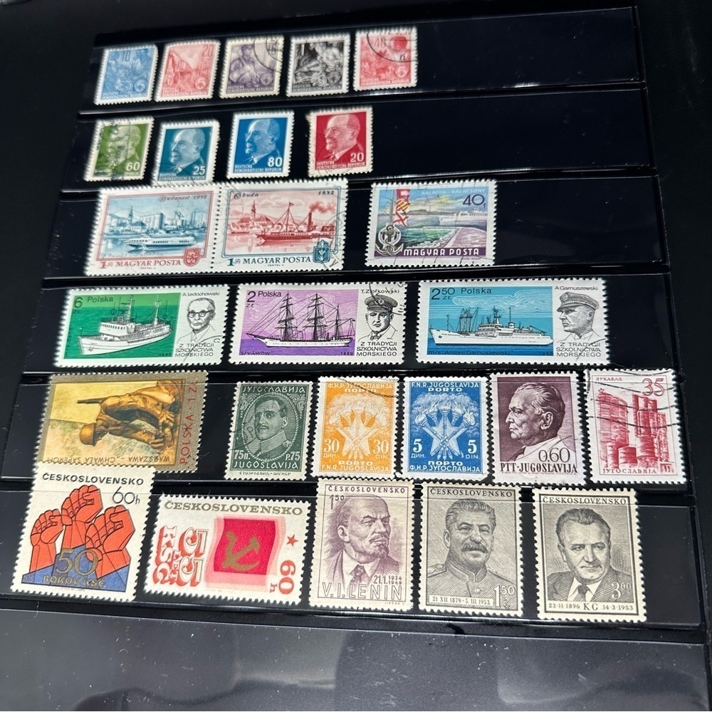 Vintage Eastern Europe Postage Stamp Collection Cold War WWII Hungary Poland